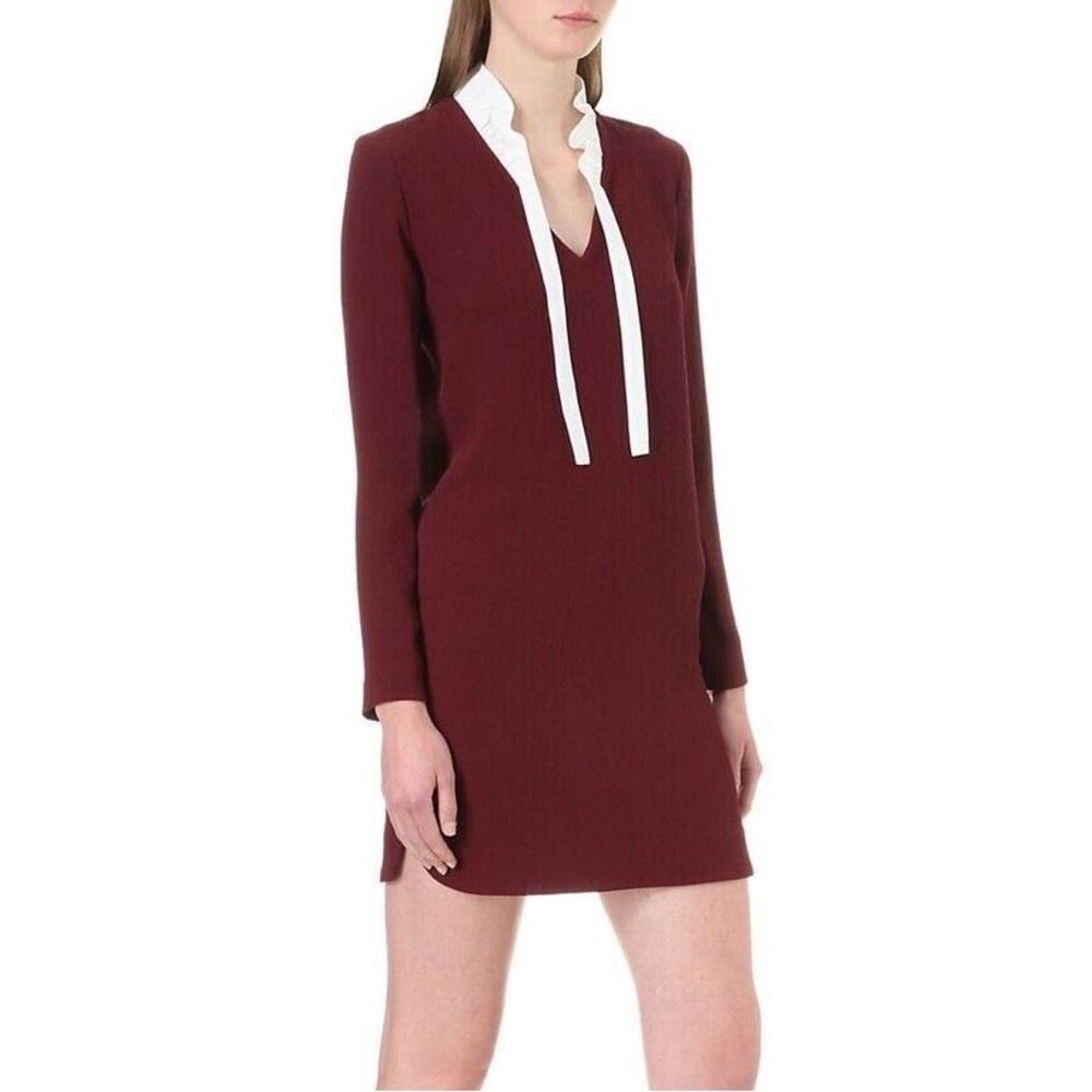 Sandro Ellen Ruffle Tie Collar Dress